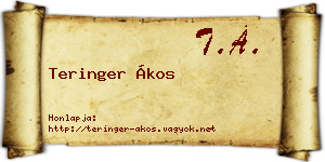 Teringer Ákos névjegykártya